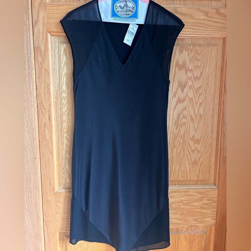 Alexander Wang Black V-Neck Dress with mesh Detail